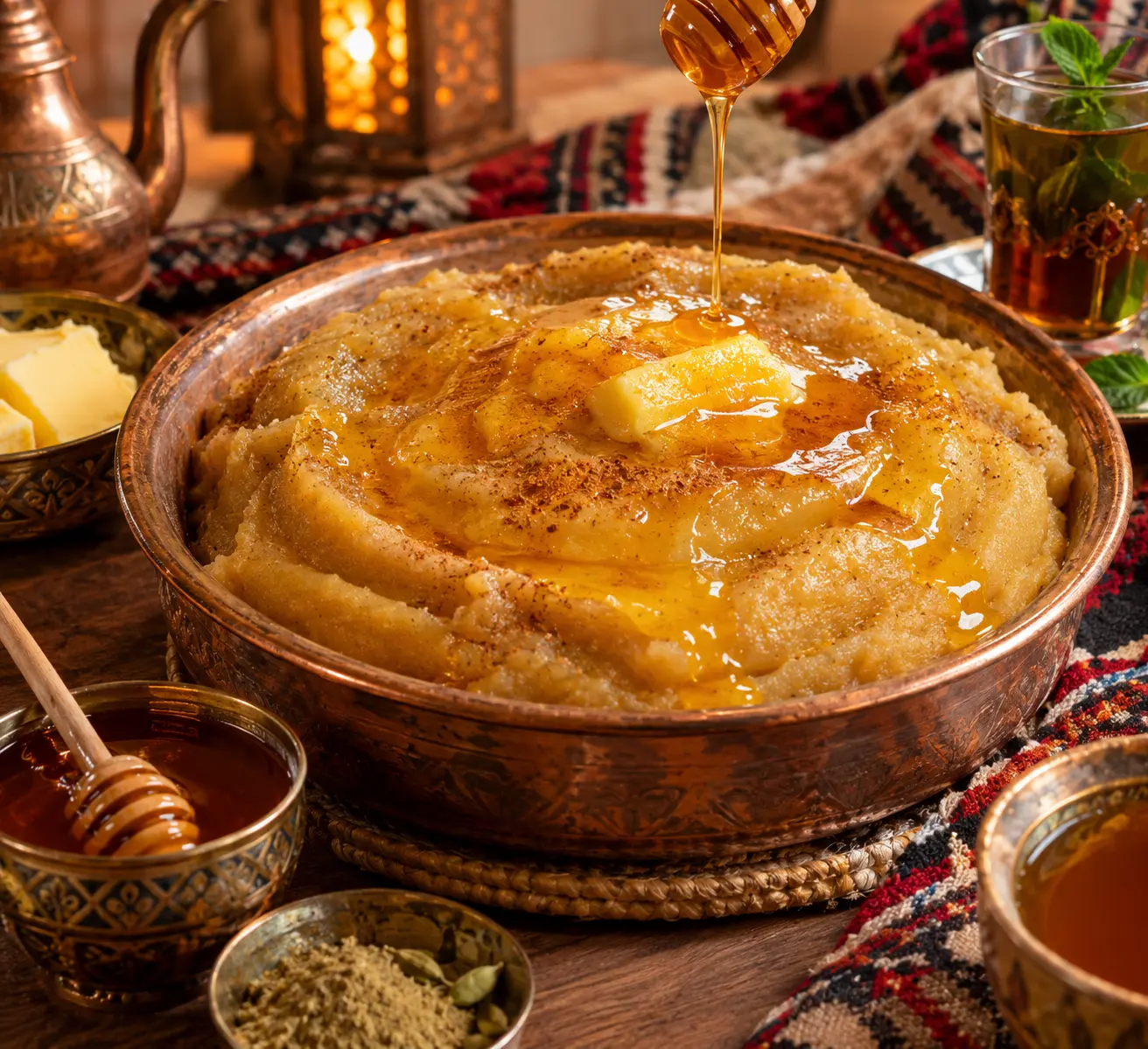 Asida Libyenne au Miel et Beurre : Recette Traditionnelle Authentique