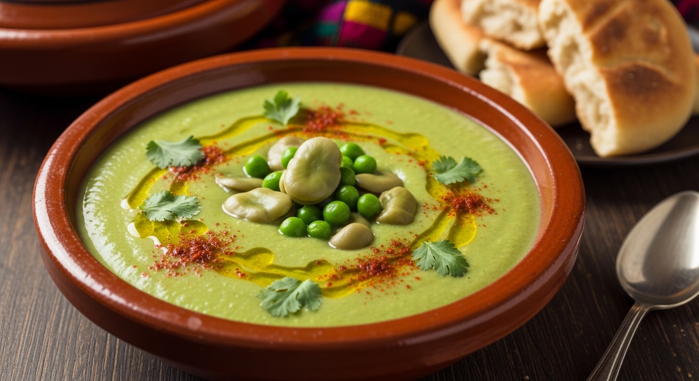 Bissara aux Petits Pois Frais et Fèves à la Terfesse : Velouté Printanier du Maroc