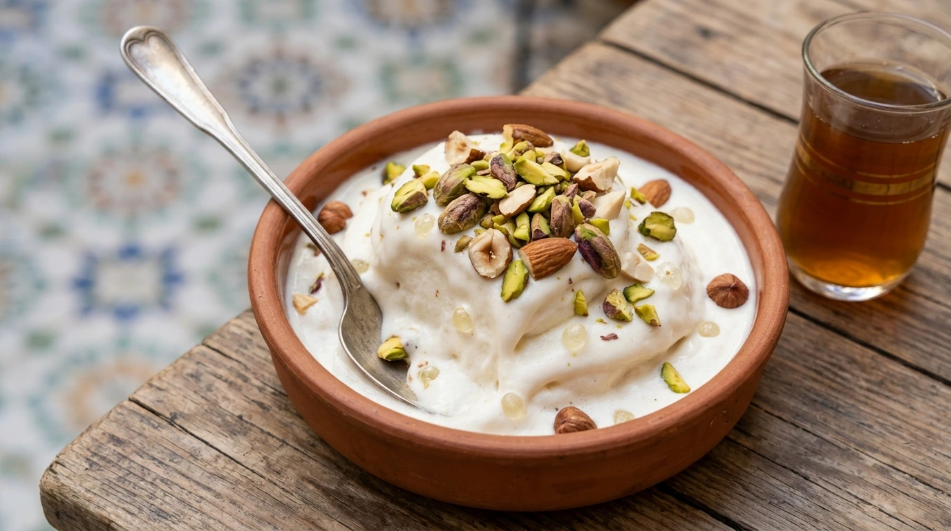 Bouza Tunisienne au Mastic et Fruits Secs : Glace Authentique