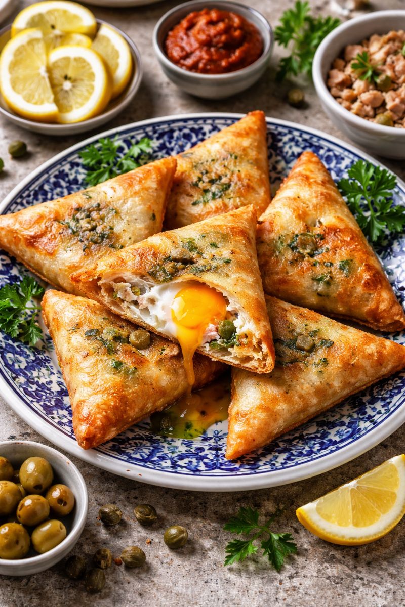 Brik Tunisien - Feuilleté Croustillant aux Œufs et Thon