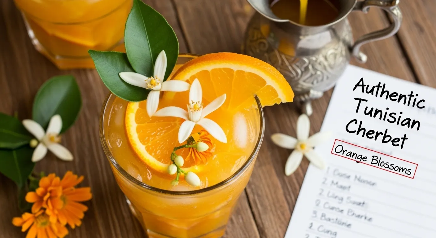 Cherbet Tunisien aux Fleurs d&amp;#039;Oranger : Recette Authentique de Boisson Festive