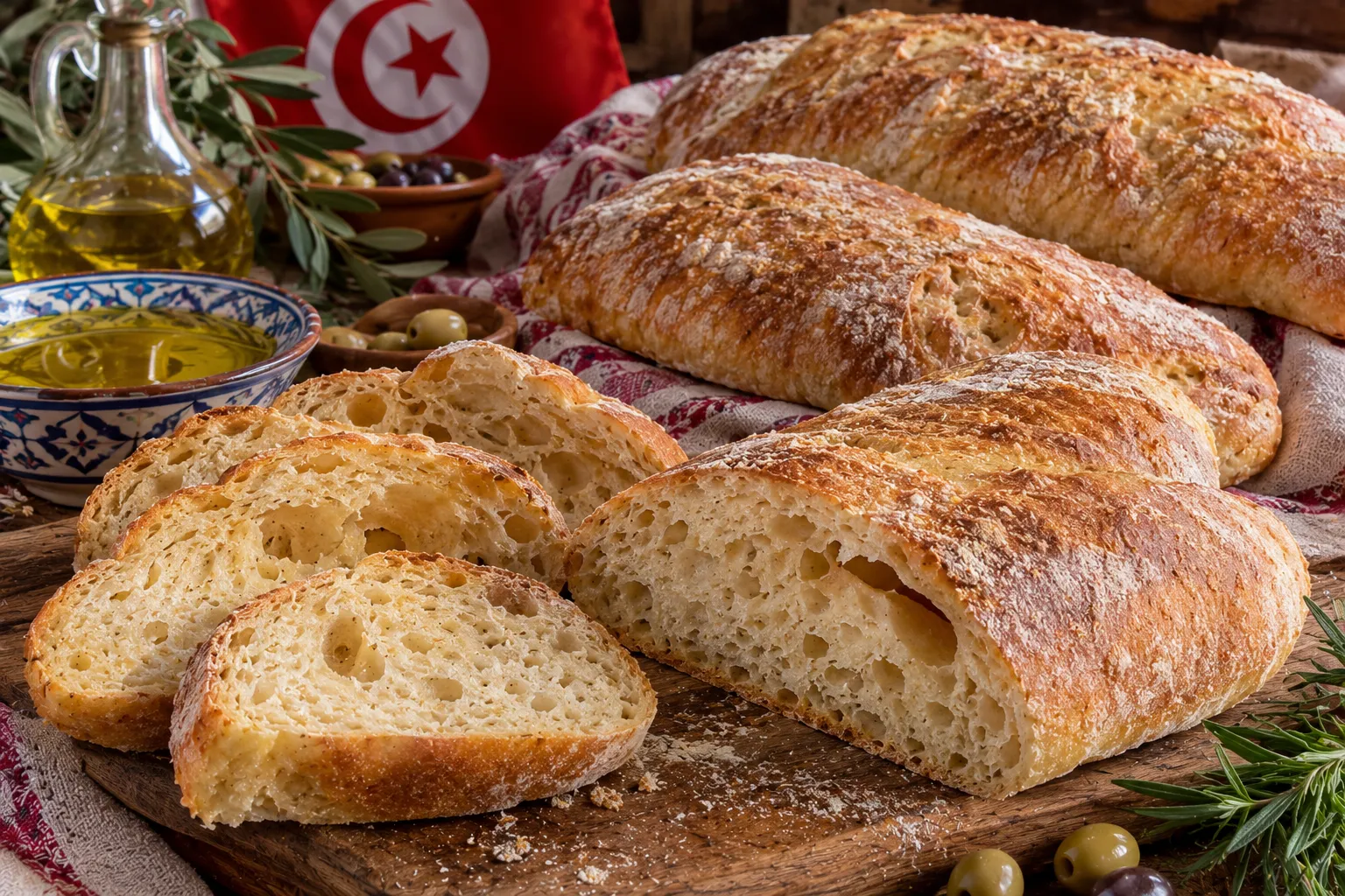 Ciabatta Tunisienne à l&amp;#039;Huile d&amp;#039;Olive : Recette Authentique du Pain Italien Revisitée