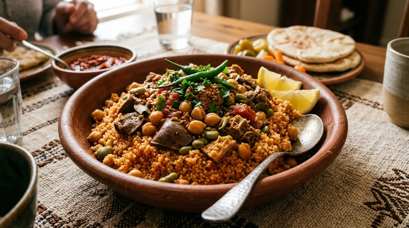 Couscous Mouneh Libyen : Abats d&amp;#039;Agneau au Fenugrec