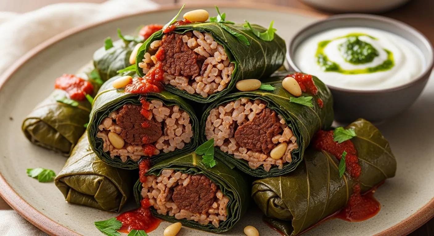 Dolmas Algériennes aux Feuilles de Bette : Farce Riz Sauvage, Agneau et Pignons de Pin