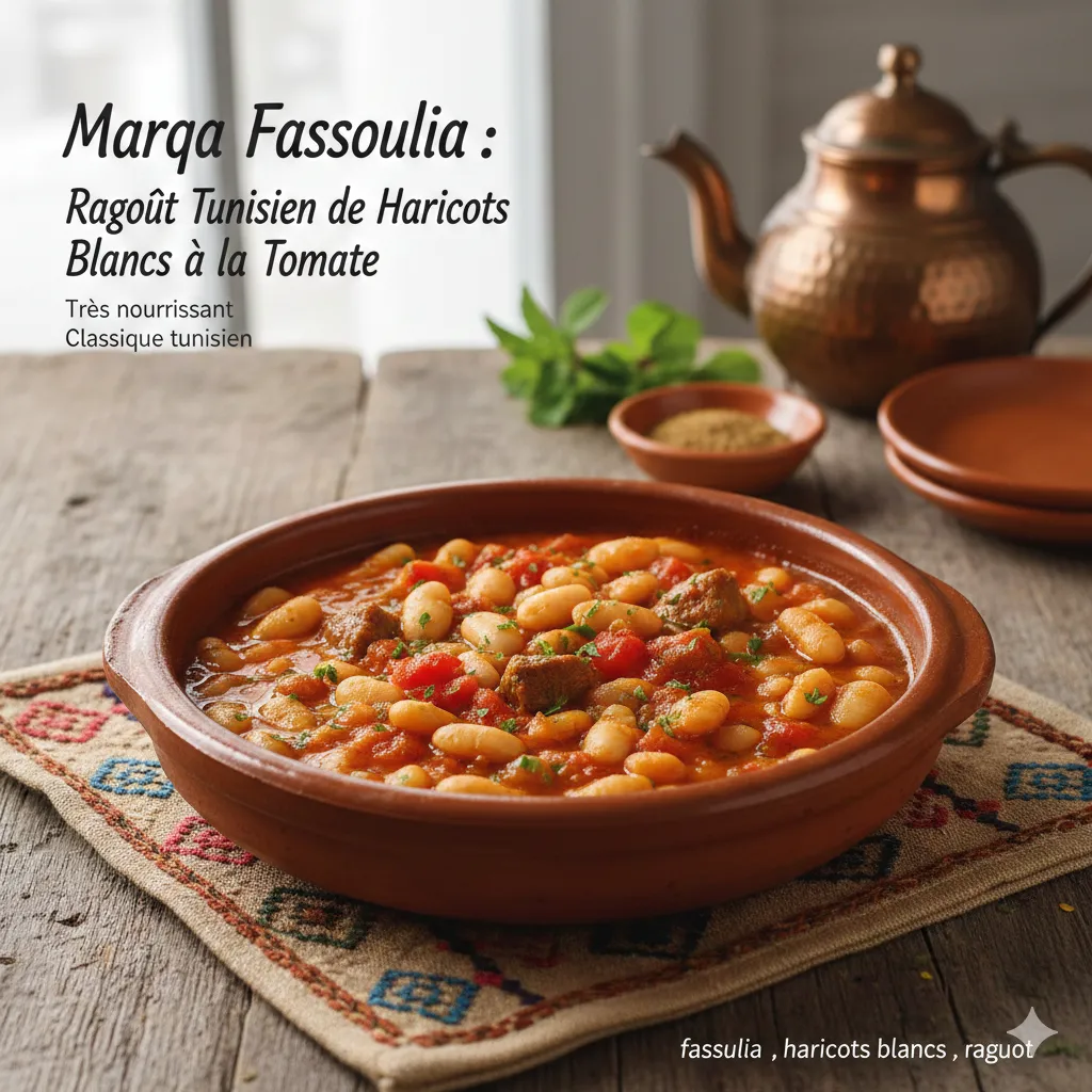 Marqa Fassoulia : Ragoût Tunisien de Haricots Blancs à la Tomate