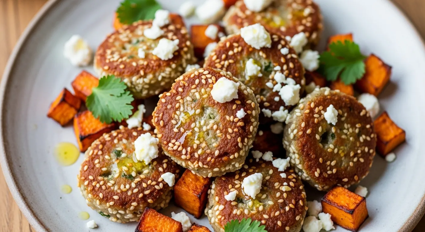 Mbaten Libyen aux Patates Douces et Feta : Joyaux Croustillants au Sésame