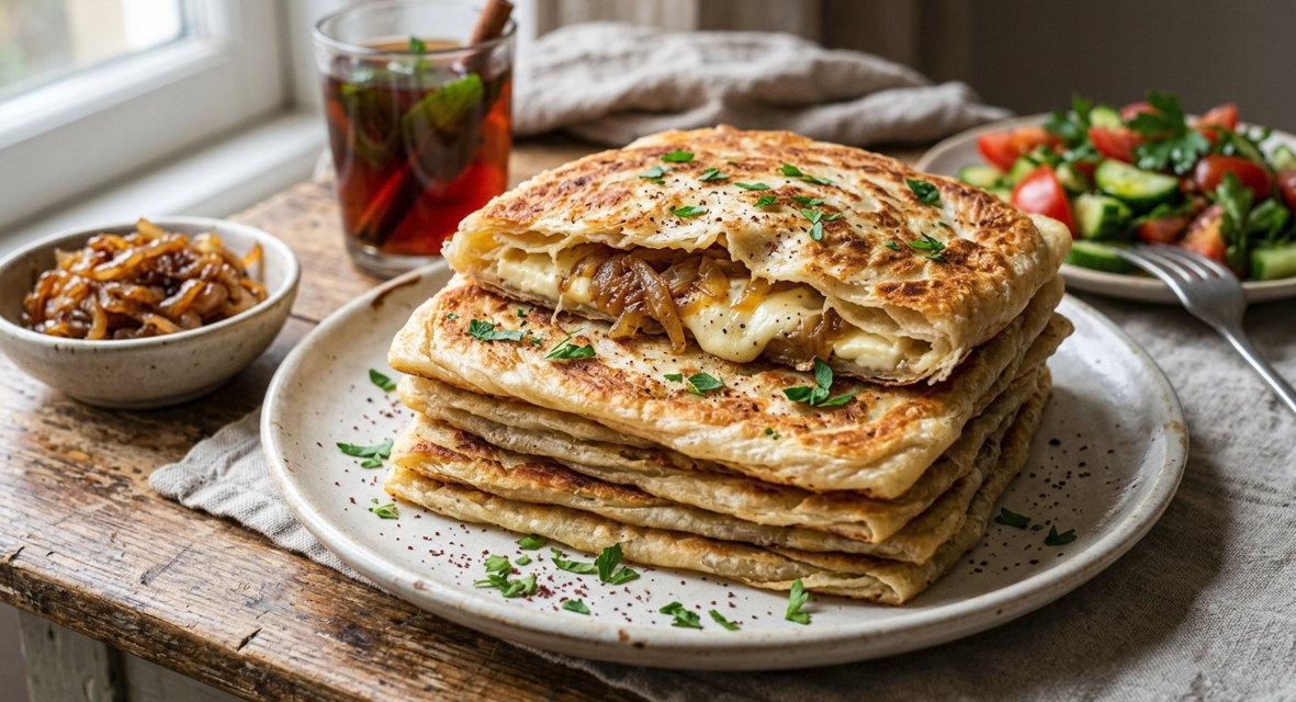 Mbatten Libyen au Halloumi et Oignons Caramélisés : Recette Authentique