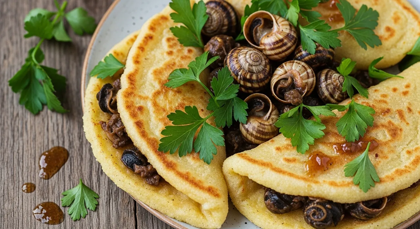 Mhadjeb aux Escargots et Persil Plat : Recette Algérienne Oubliée