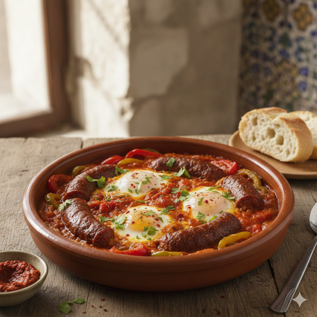 Ojja Merguez Traditionnelle - Plat tunisien aux merguez et aux œufs