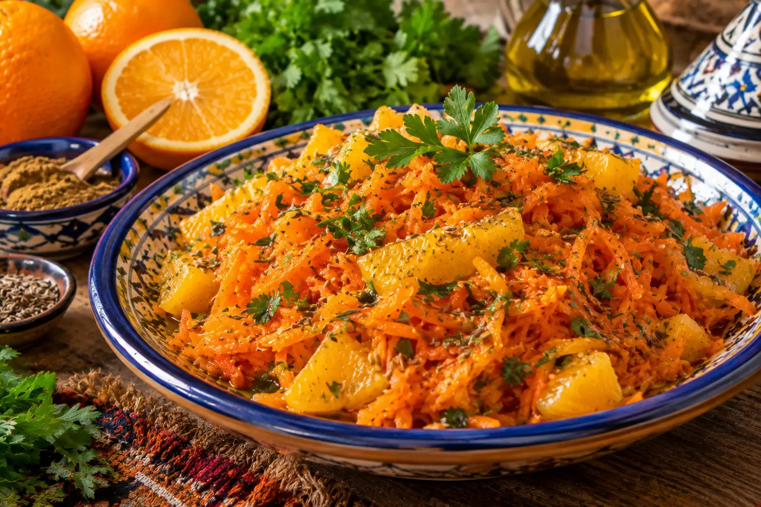Salade de Carottes à l&amp;#039;Orange et au Cumin : Recette Marocaine Fraîcheur