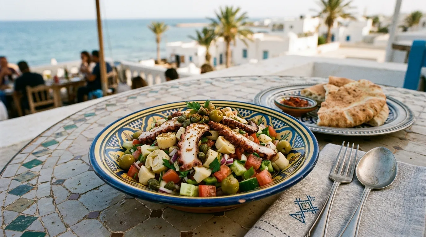 Salade de Poulpe et Cœur de Palmier à la Djerbienne : Recette Authentique Tunisienne