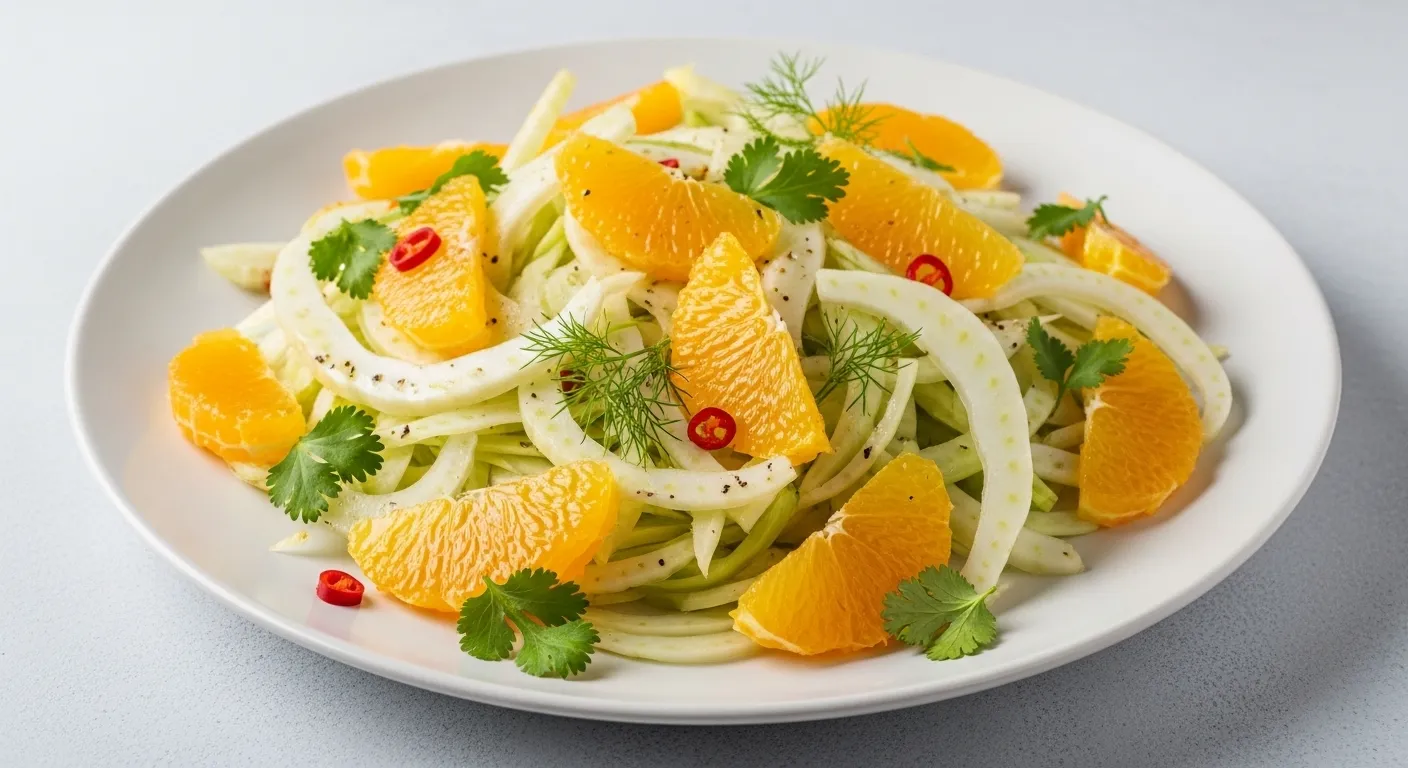 Salade Tunisienne Fenouil Orange : Recette Fraîche et Croquante à la Coriandre