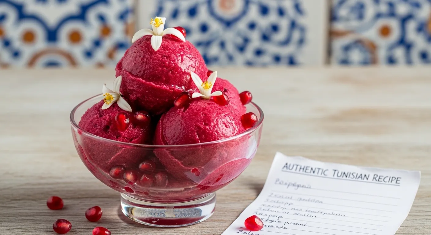 Sorbet à la Grenade et Eau de Fleur d&amp;#039;Oranger : Recette Authentique Tunisienne