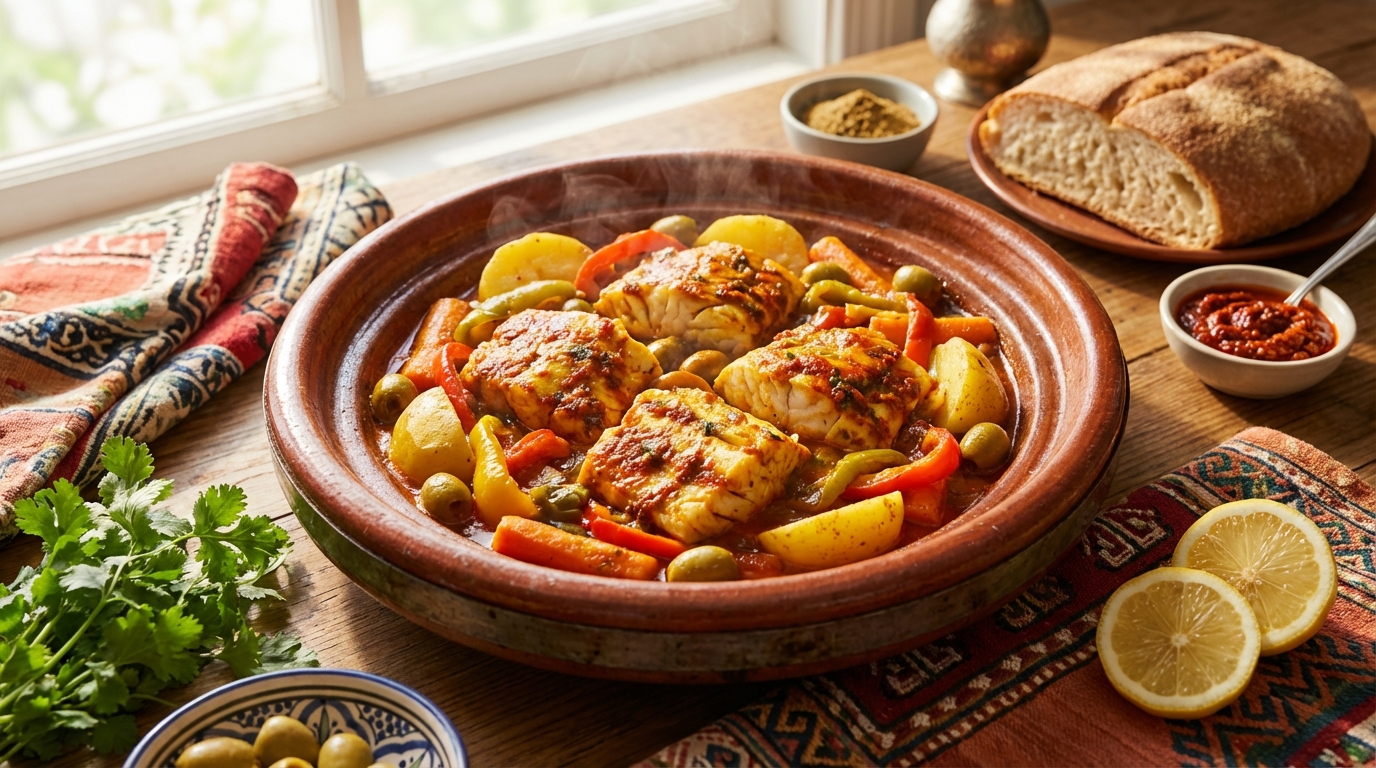 Tajine de Poisson Marocain à la Chermoula : Recette Authentique