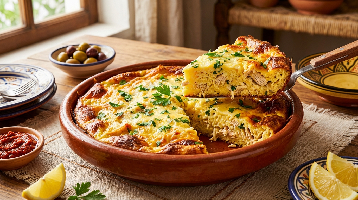 Tajine Tunisien au Poulet : La Recette Authentique du Gratin aux Œufs
